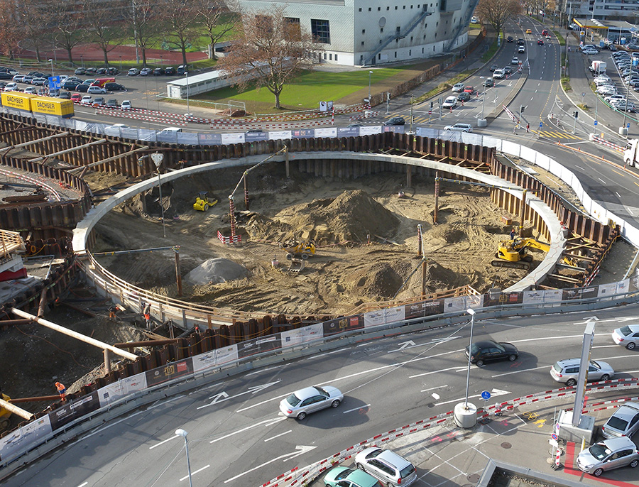 Bern Wankdorfplatz, Bauphasen unterirdischer Kreisel